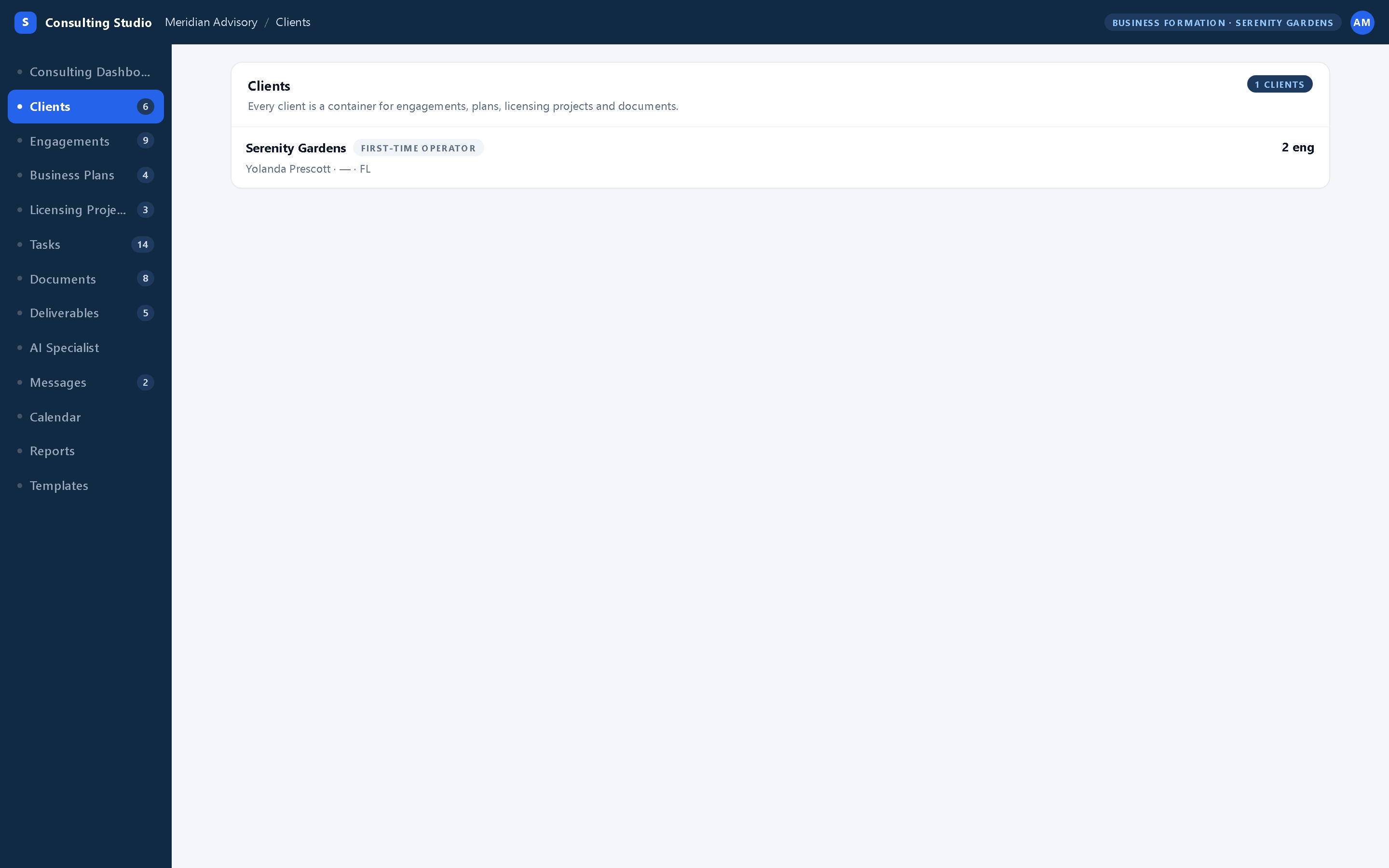 Client roster — ShiftPulse Consulting Studio